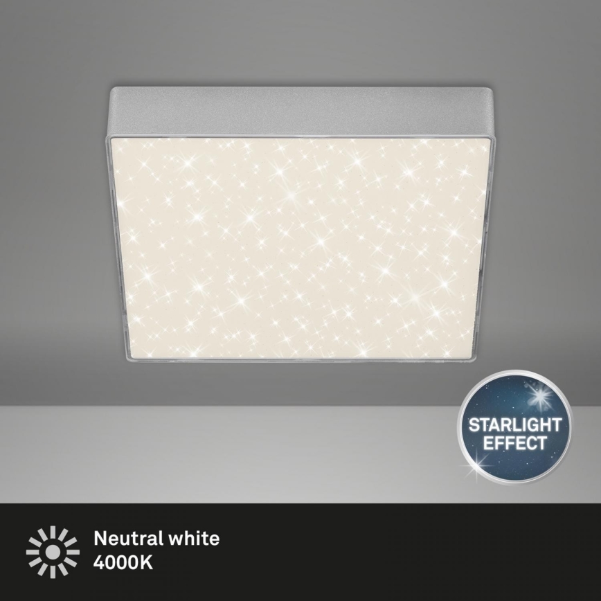 Briloner 7077-414 - LED taklampa STAR SKY LED/16W/230V 4000K 21x21 cm silver