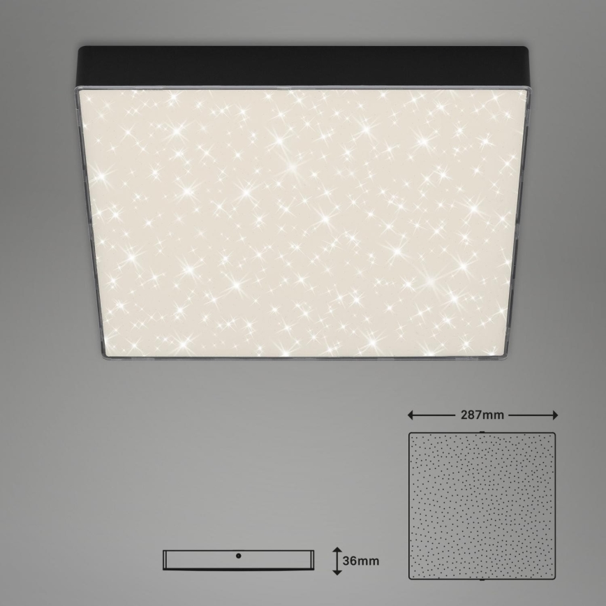 Briloner 7078-415 - LED taklampa STAR SKY LED/21W/230V 4000K 28x28 cm svart