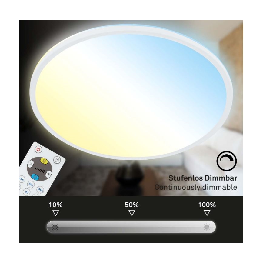 Briloner 7079-016 - LED Dimbar taklampa SLIM LED/18W/230V 2700-6500K + fjärrkontroll