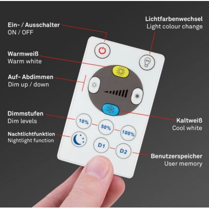 Briloner 7082-016 - LED Dimbar taklampa SLIM LED/22W/230V 2700-6500K + fjärrkontroll