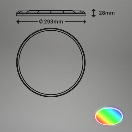 Briloner 7092-416 - RGBW Dimbar taklampa SLIM LED/15W/230V + fjärrkontroll