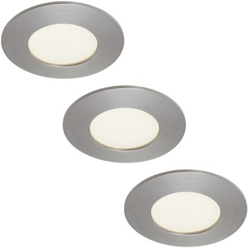 Briloner 7103432 - Set om 3 dimbara infällda badrumsspotar 3xLED/4,9W/230V IP44 matt krom