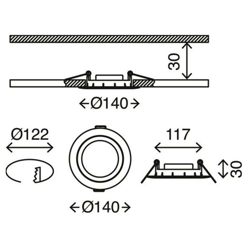 Briloner 7116-412 - Infälld LED badrumsbelysning FLAT IN LED/9W/230V IP23