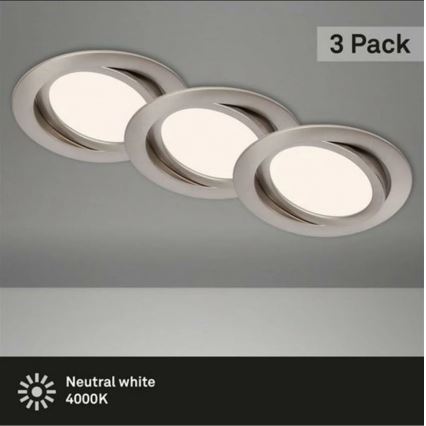 Briloner 7116-432 - KIT 3x Infälld LED badrumsbelysning FLAT IN LED/9W/230V IP23