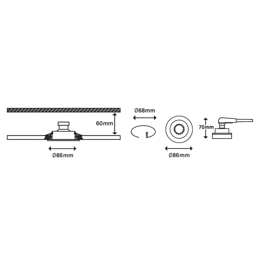 Briloner 7148-038-UPPSÄTTNING 3xLED Justerbar ljusstyrka badrumslampa  1xGU10/5W/230V IP23