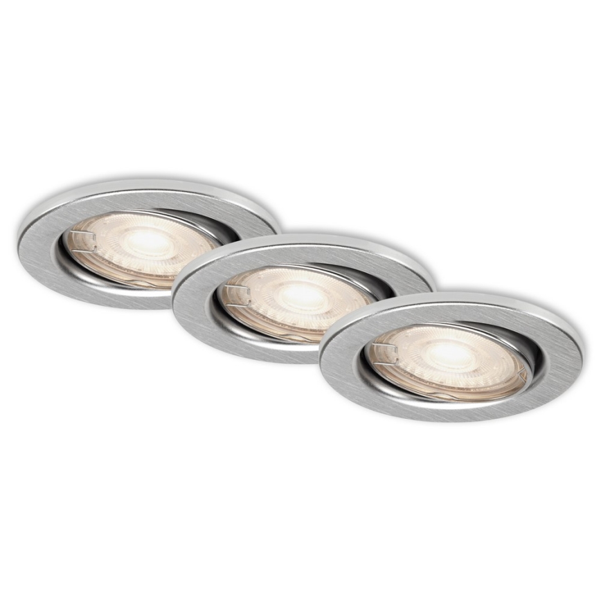 Briloner 7148 - 039-UPPSÄTTNING 3xLED ljusreglerad badrumslampa  1xGU10/5,5W/230V IP23