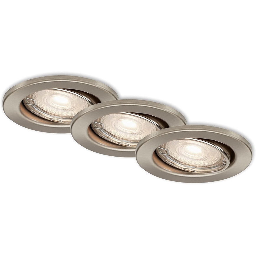 Briloner 7149-032 - UPPSÄTTNING 3xLED ljusreglerad badrumslampa  1xGU10/5W/230V IP23