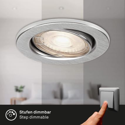 Briloner 7149-039 - UPPSÄTTNING 3xLED ljusreglerad badrumslampa  1xGU10/5W/230V IP23