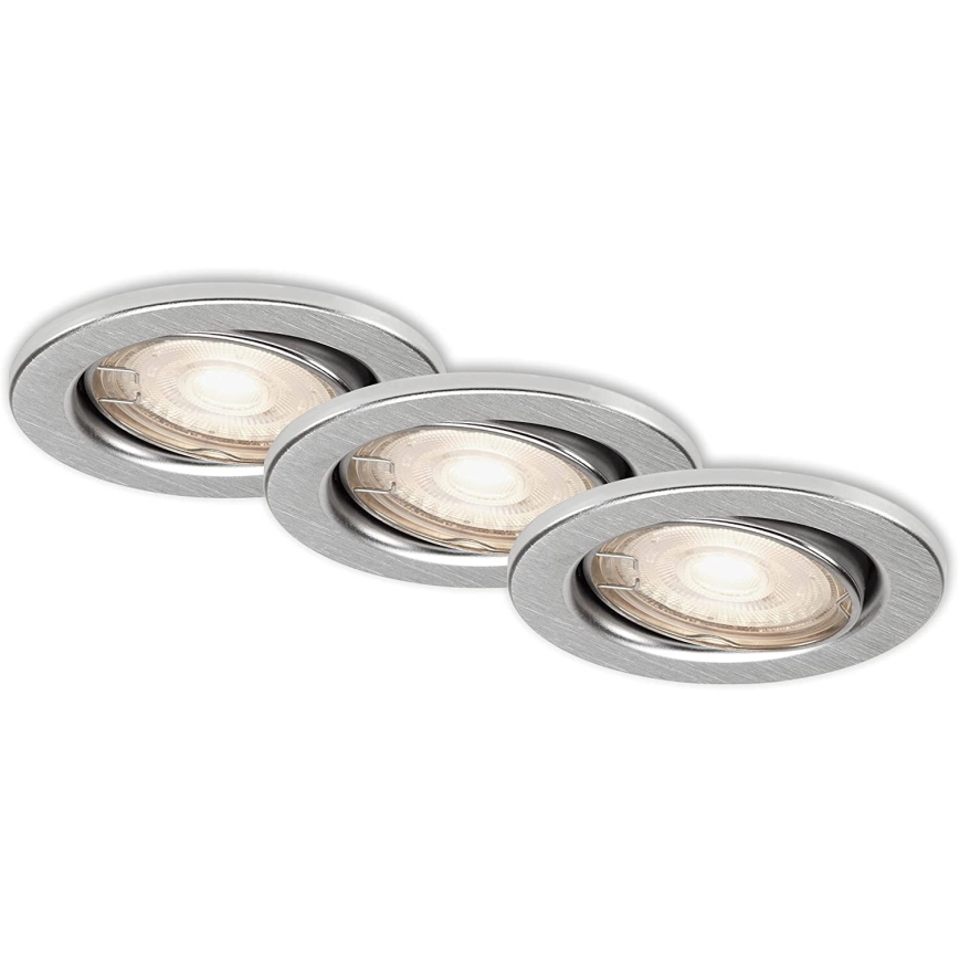 Briloner 7149-039 - UPPSÄTTNING 3xLED ljusreglerad badrumslampa  1xGU10/5W/230V IP23