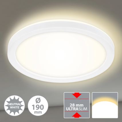 Briloner 7150-416 - LED taklampa  SLIM LED/12W/230V d. 19 cm