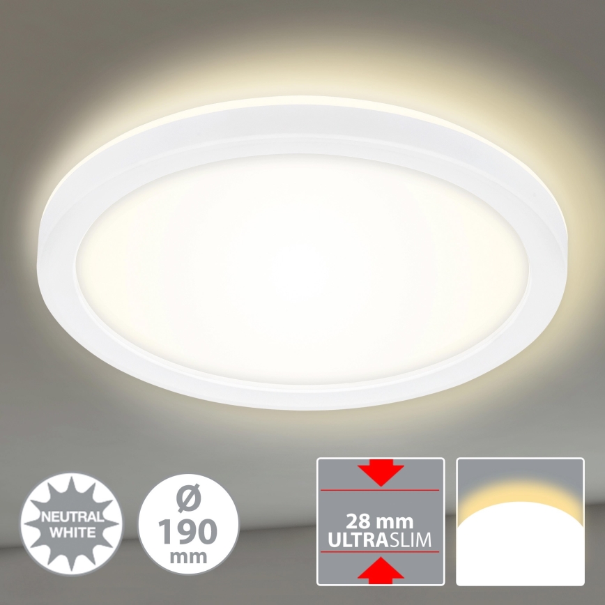 Briloner 7150-416 - LED taklampa  SLIM LED/12W/230V d. 19 cm
