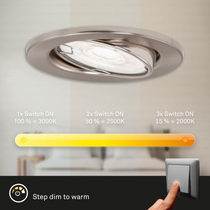 Briloner 7182-032 - UPPSÄTTNING 3xLED ljusreglerad badrumslampa  1xGU10/5W/230V IP23
