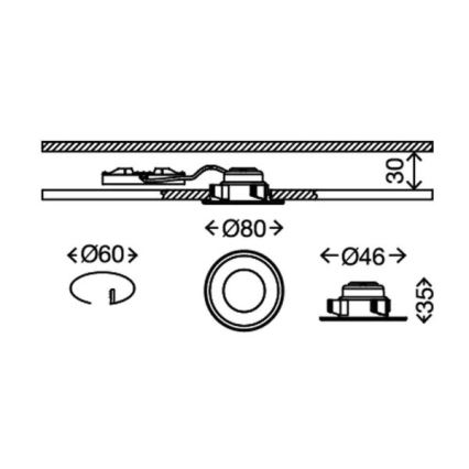 Briloner 7197-036-KIT 3x Infälld dimbar LED badrumsbelysning LED/4,5W/230V IP44