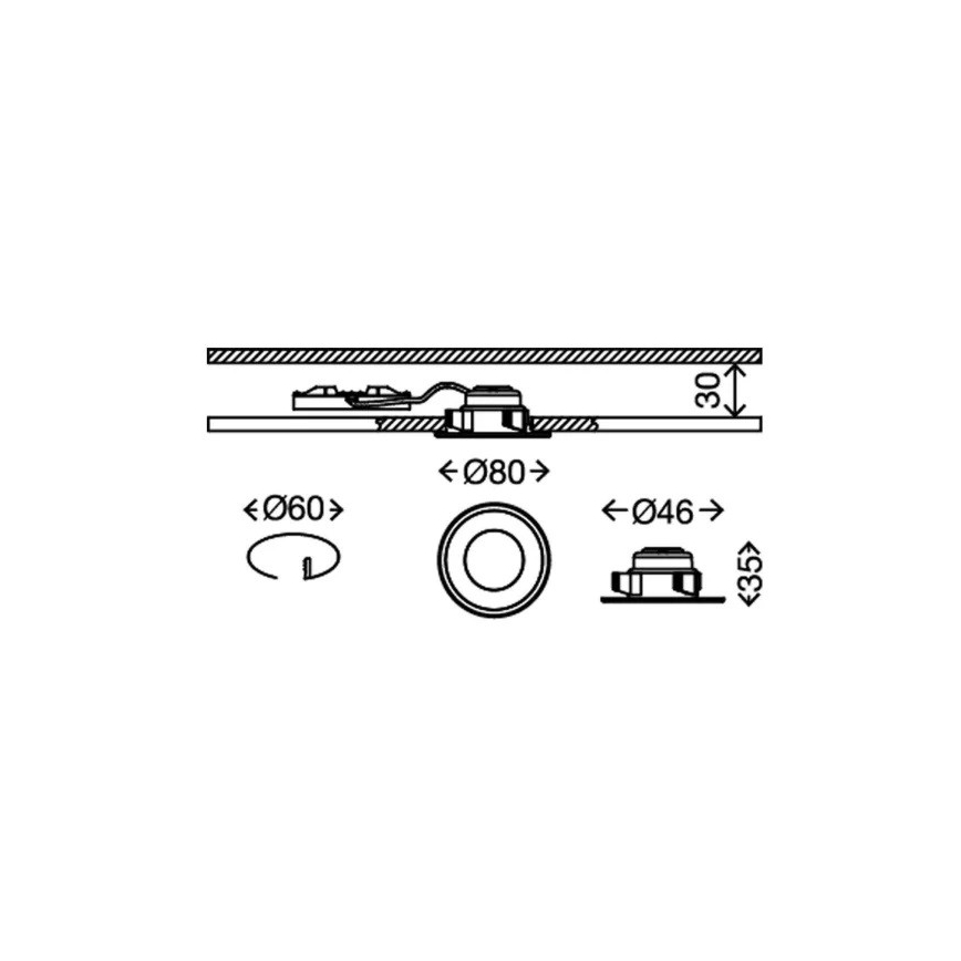 Briloner 7197-036-KIT 3x Infälld dimbar LED badrumsbelysning LED/4,5W/230V IP44