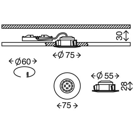Briloner 7204-031 - KIT 3x Infälld LED badrumsbelysning ATTACH LED/5W/230V IP44