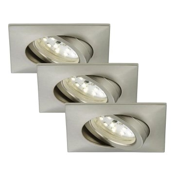 Briloner 7210-032 - KIT 3x Infälld LED badrumsbelysning ATTACH LED/5W/230V IP23 matt krom