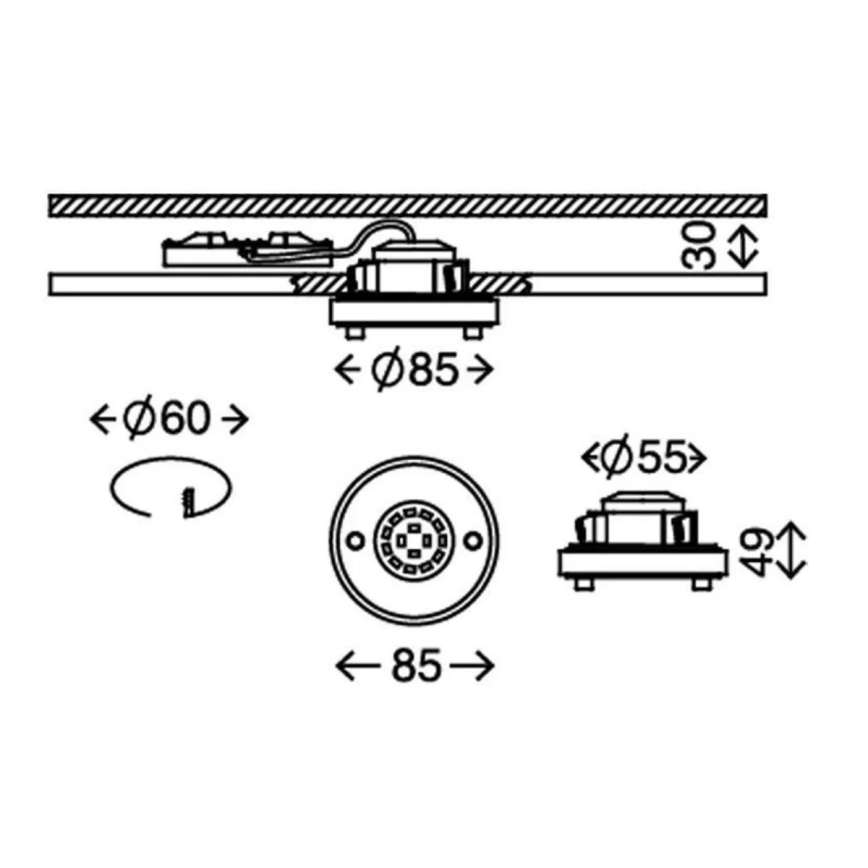Briloner 7214-019 - Infälld LED badrumsbelysning ATTACH LED/5W/230V IP44 3000K rund