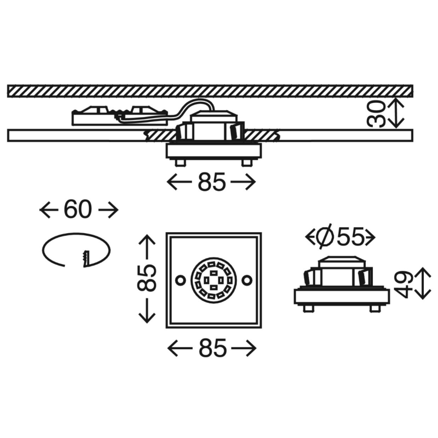 Briloner 7215-012 - Infälld LED badrumsbelysning ATTACH LED/5W/230V IP44