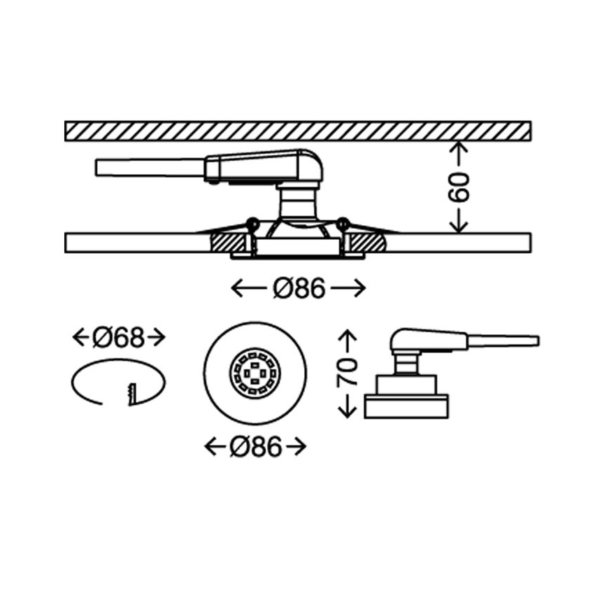 Briloner 7220-032 - PAKET 3x LED infälld Badrumbelysning FIT 1xGU10/5W/230V