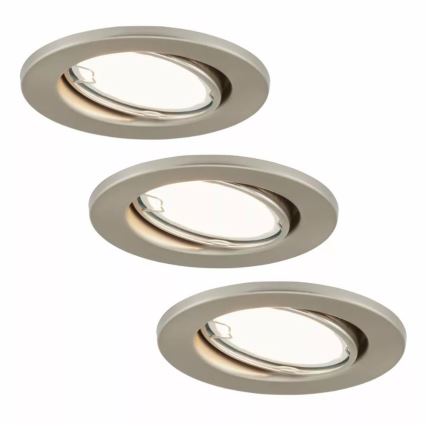 Briloner 7221-032 - KIT 3x LED hängande taklampa för badrum 1xGU10/3W/230V IP23 matt krom