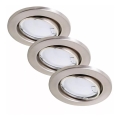 Briloner 7221-032 - KIT 3x LED hängande taklampa för badrum 1xGU10/3W/230V IP23 matt krom