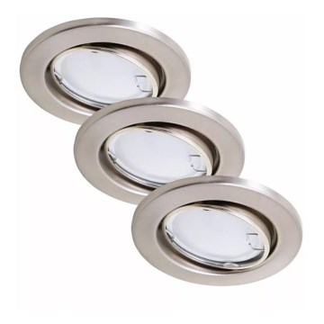 Briloner 7221-032 - KIT 3x LED hängande taklampa för badrum 1xGU10/3W/230V IP23 matt krom