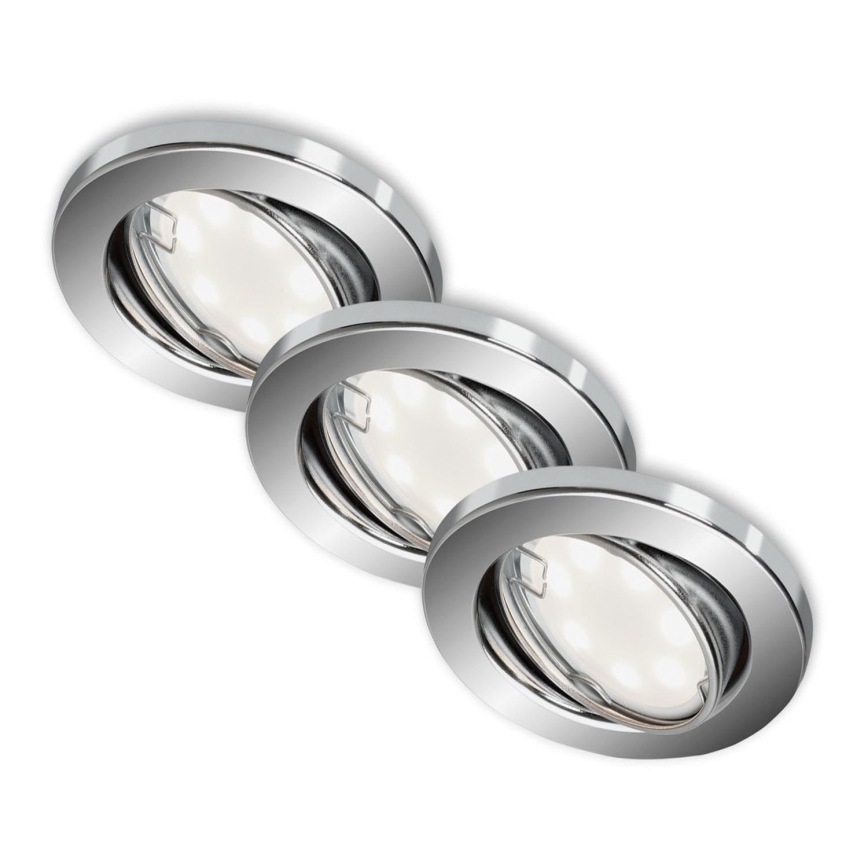 Briloner 7221-038 - KIT 3x LED hängande taklampa för badrum 1xGU10/3W/230V IP23 skinande krom