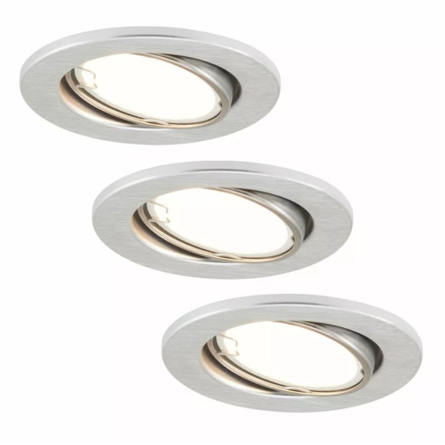 Briloner 7221-039 - KIT 3x LED hängande taklampa för badrum 1xGU10/3W/230V IP23 silver