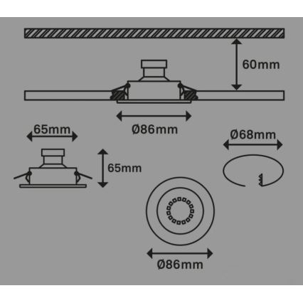 Briloner 7221-039 - KIT 3x LED hängande taklampa för badrum 1xGU10/3W/230V IP23 silver