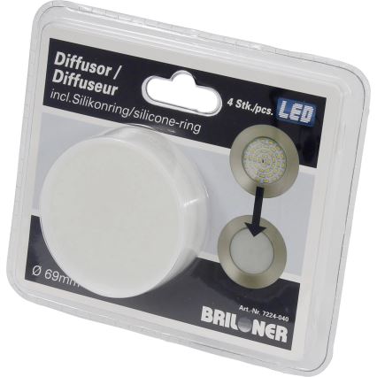 Briloner 7224-040 - KIT 4x Diffusor för inbyggda lampor diameter 69 mm