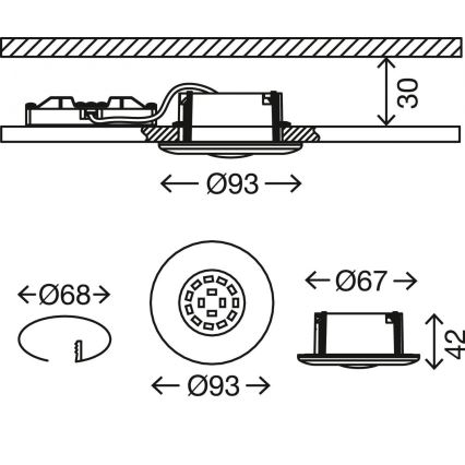 Briloner 7227-012 - Infälld LED badrumsbelysning LED/5W/230V IP65 matt krom