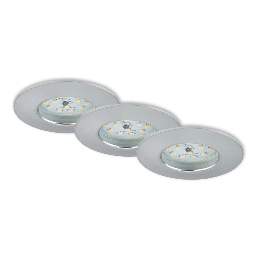 Briloner 7231-039 - Set med 3 dimbara infällda LED-badrumslampor LED/5,5W/230V IP44 mattkrom