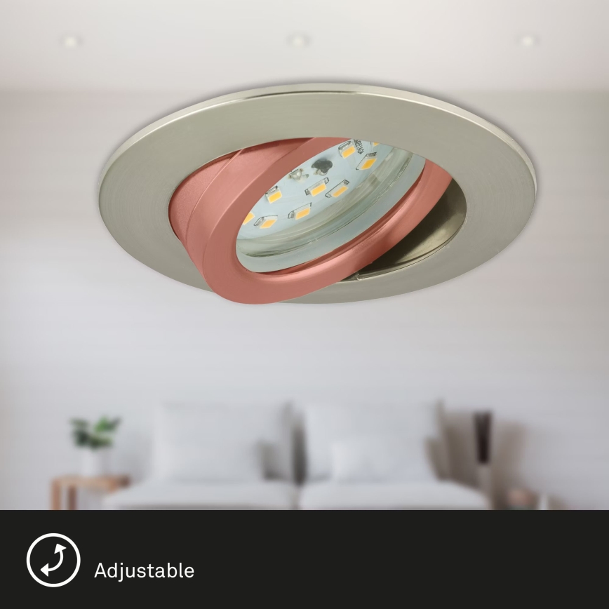 Briloner 7232-032 - Set om 3 dimbara infällda badrumsdownlights ATTACH LED/5,5W/230V IP23