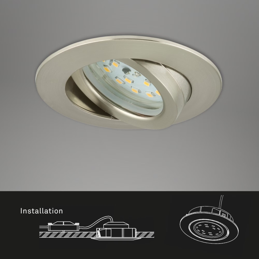 Briloner 7232-032 - Set om 3 dimbara infällda badrumsdownlights ATTACH LED/5,5W/230V IP23