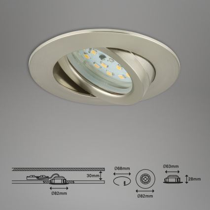Briloner 7232-032 - Set om 3 dimbara infällda badrumsdownlights ATTACH LED/5,5W/230V IP23