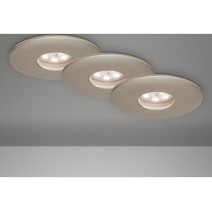 Briloner 7240-032 - KIT 3x Infälld LED badrumsbelysning ATTACH LED/1,8W/230V IP44 matt krom