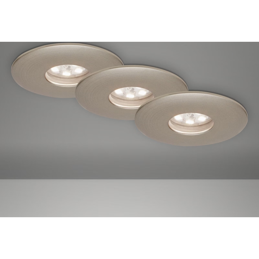 Briloner 7240-032 - KIT 3x Infälld LED badrumsbelysning ATTACH LED/1,8W/230V IP44 matt krom