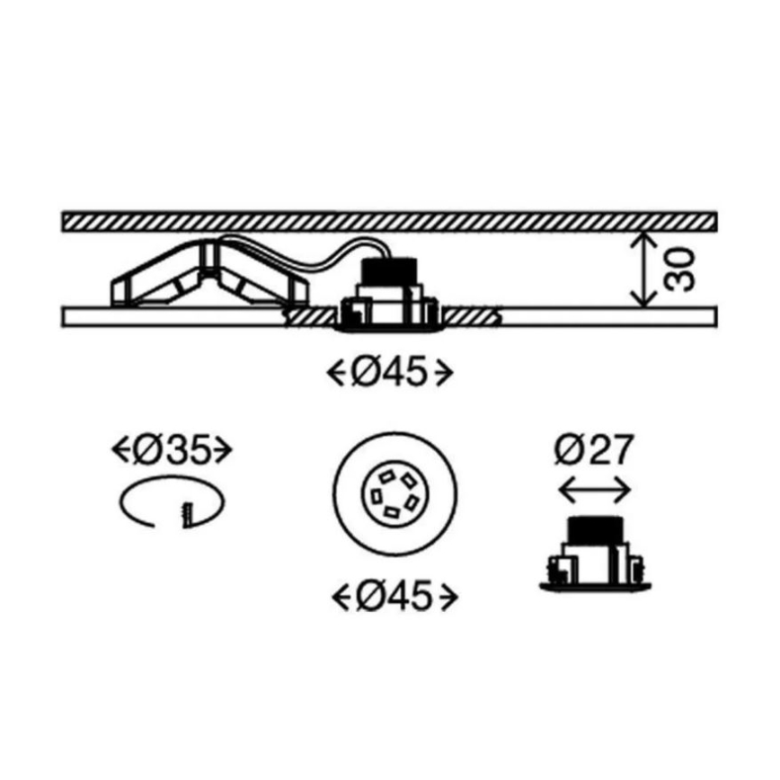 Briloner 7240-038 - KIT 3x LED hängande taklampa för badrum ATTACH LED/1,8W/230V IP44