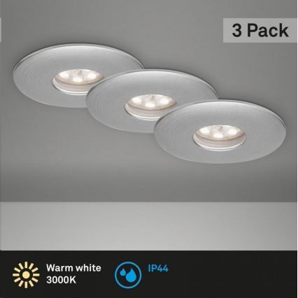 Briloner 7240-039 - KIT 3x Infälld LED badrumsbelysning LED/1,8W/230V IP44