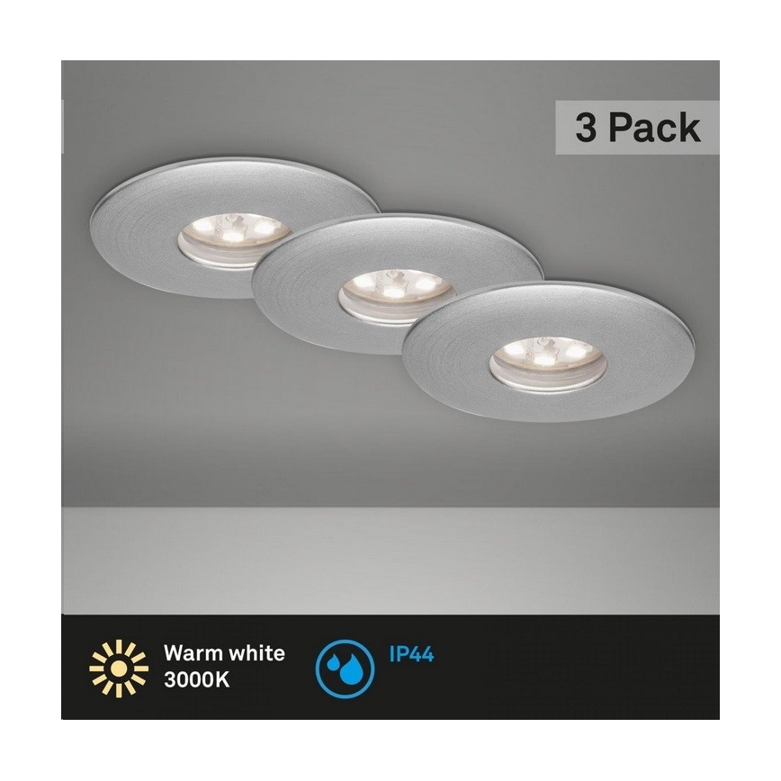 Briloner 7240-039 - KIT 3x Infälld LED badrumsbelysning LED/1,8W/230V IP44