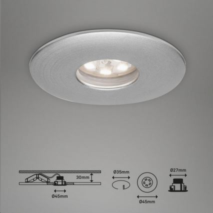 Briloner 7240-039 - KIT 3x Infälld LED badrumsbelysning LED/1,8W/230V IP44