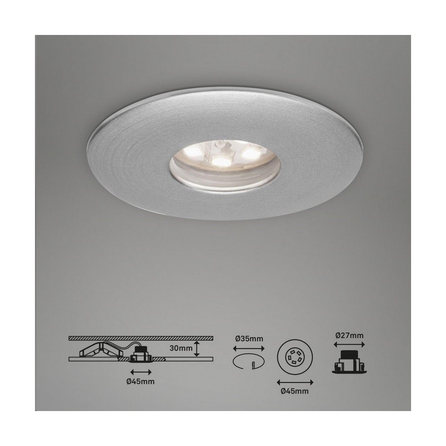 Briloner 7240-039 - KIT 3x Infälld LED badrumsbelysning LED/1,8W/230V IP44