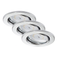 Briloner 7277-038 - KIT 3x Infälld dimbar LED badrumsbelysning 1xGU10/5W/230V IP23