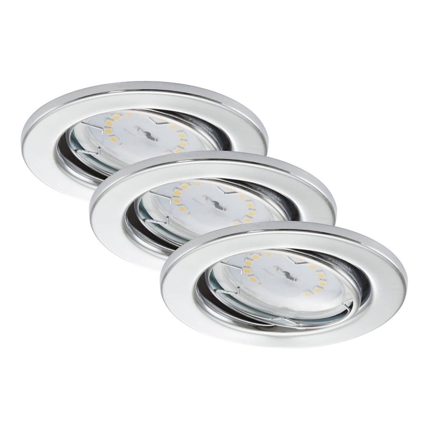 Briloner 7277-038 - KIT 3x Infälld dimbar LED badrumsbelysning 1xGU10/5W/230V IP23