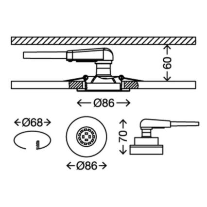 Briloner 7277-038 - KIT 3x Infälld dimbar LED badrumsbelysning 1xGU10/5W/230V IP23