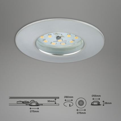 Briloner 7295-019 - LED Ljusreglerad bathroom infälld belysning ATTACH LED/6,5W/230V IP44