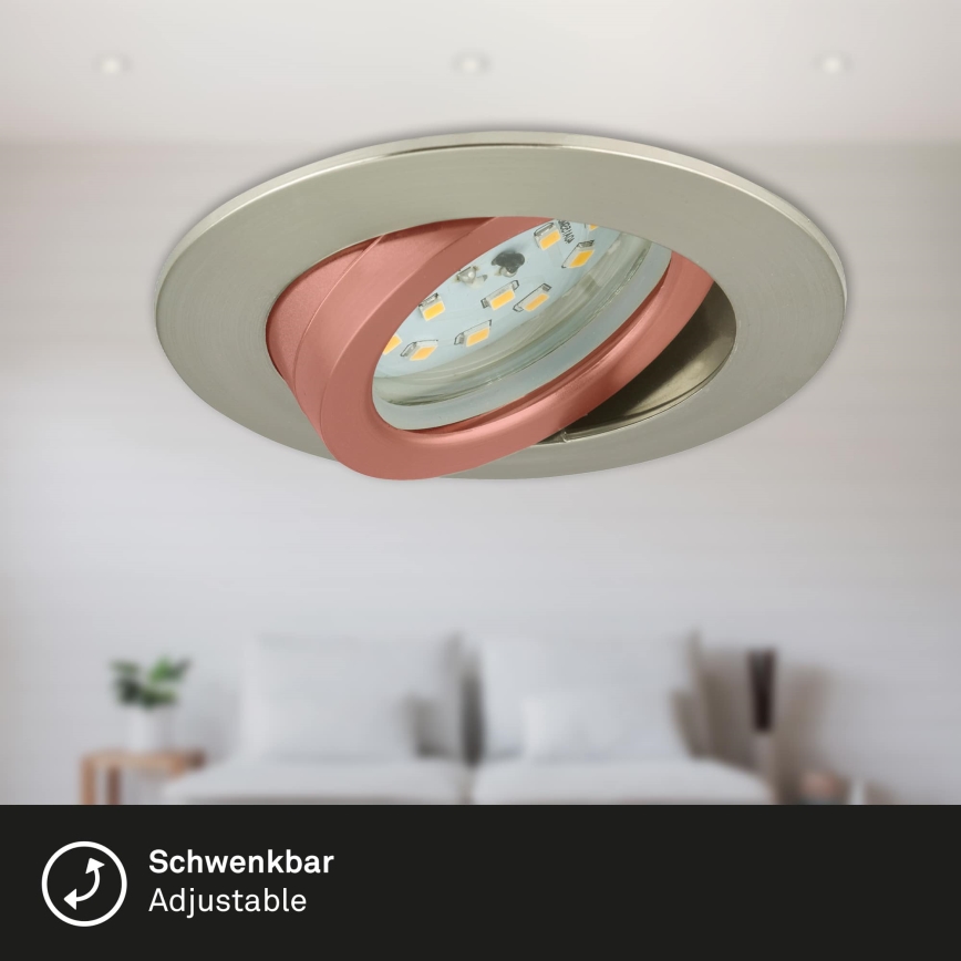 Briloner 7296-012 - Infälld dimbar LED badrumsbelysning ATTACH LED/6,5W/230V IP23 matt krom