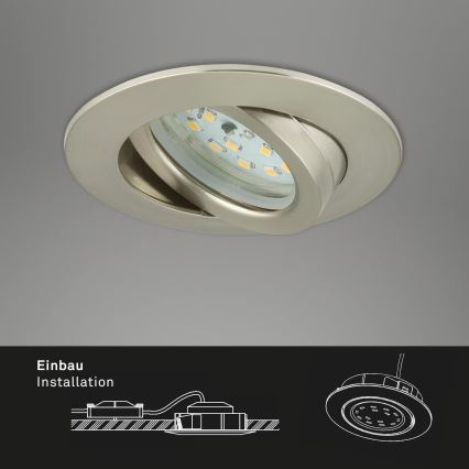 Briloner 7296-012 - Infälld dimbar LED badrumsbelysning ATTACH LED/6,5W/230V IP23 matt krom