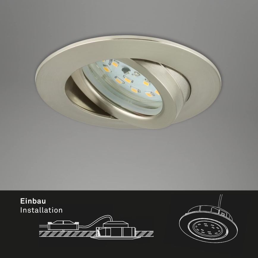 Briloner 7296-012 - Infälld dimbar LED badrumsbelysning ATTACH LED/6,5W/230V IP23 matt krom