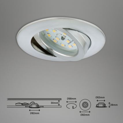 Briloner 7296-019 - Infälld dimbar LED badrumsbelysning LED/6,5W/230V IP23